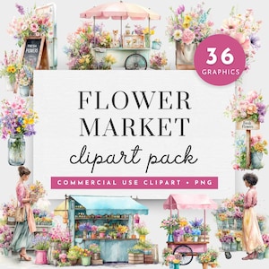 Flower Market Stand Clipart, Flower Market Clipart, Farmers Market Stand Clipart, Fresh Off The Market Clipart, Locally Grown Clipart