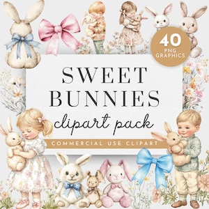 Gevulde Bunny clipart, Bunny Butt clipart, aquarel kinderen clipart, aquarel kinderliedje clipart, schattige kinderen clipart voor commercieel gebruik