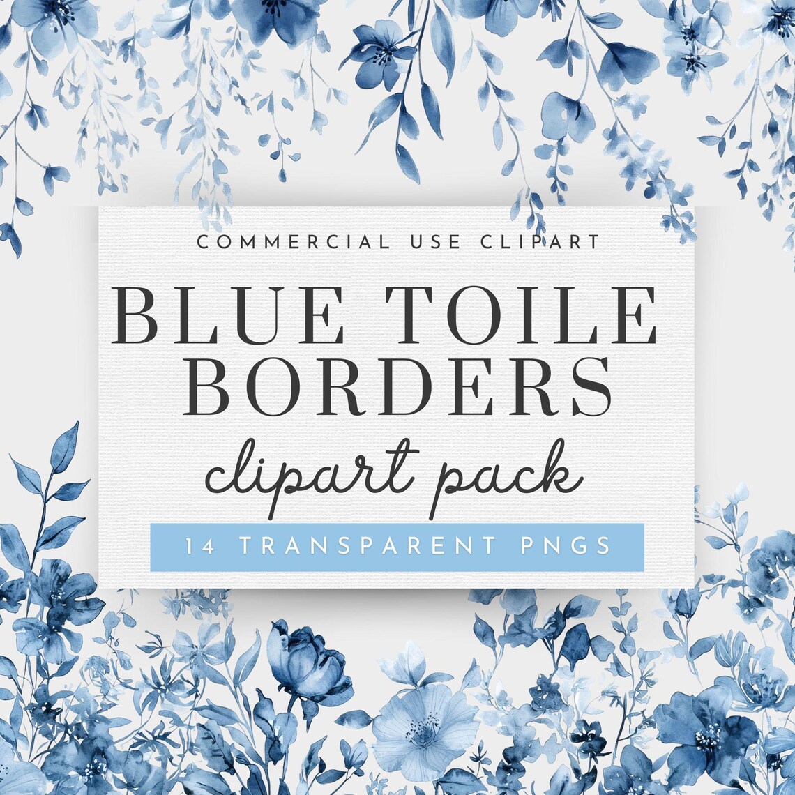 Toile Pattern Border Toile Border Clipart, Chinoiserie Clipart, Blue Toile Clipart for ...