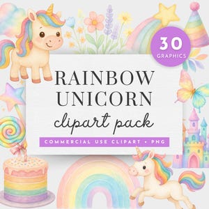 Unicornio arcoíris en acuarela, unicornio en formato PNG, unicornio arcoíris en formato PNG, castillo en formato PNG, arcoíris en acuarela en formato PNG, unicornio pastel en formato PNG
