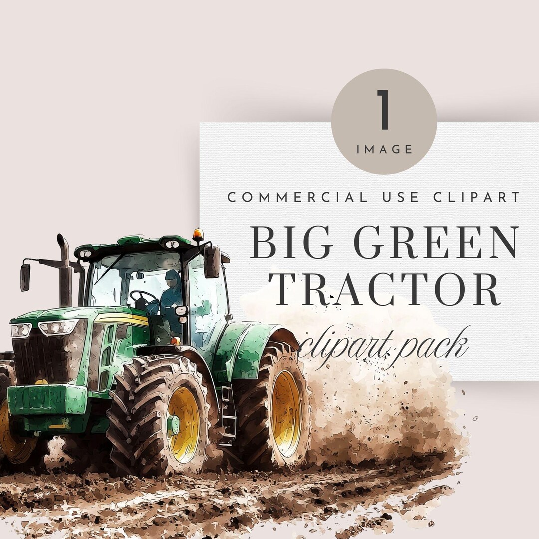 Green Tractor Clipart, Farm Tractor Clipart, Farm Scene Clipart, Farm ...