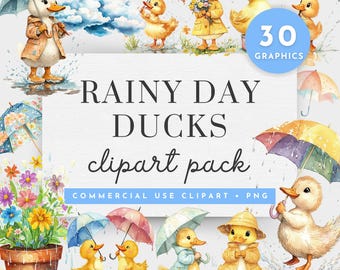 Regnerischer Tag Ente Clipart, glückliche Ente Clipart, gelbe Ente Clipart, eine glückliche Ente, süße Enten Clipart, Geburtstag Ente Clipart, Ententeich Clipart