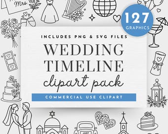 Wedding Timeline Clipart, Wedding Map Creator Clipart, Wedding Program Clipart,Wedding Invitation Clipart,Wedding Icon,Whimsical Wedding Svg
