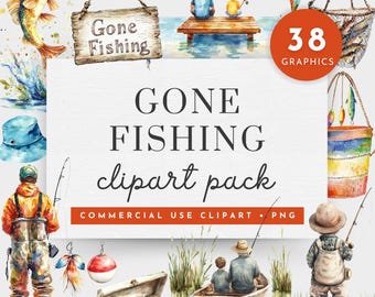 Fishing Tackle Watercolor Clipart, Little Boy Fishing Clipart, Going Fishing PNG, Fishing Lure Clipart, Little Fisherman Clipart, Fish Png