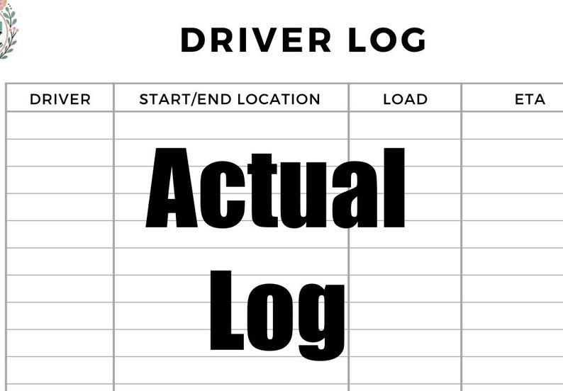 Driver Log Template for Trucking Track Driver Routes, Loads & Etas ...