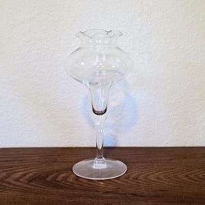 Princess House Heritage Tulip Crystal Candle Holder: Vintage Glass Candlestick