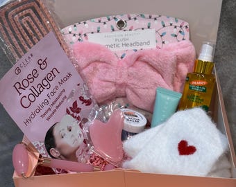 Pink Spa Box, The Perfect gift set for relaxation and skincare, gift for woman, beauty gift box for mothers day
