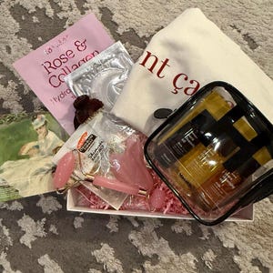 French-Inspired Wellness Self-Care Gift Set - Tote Bag, Beauty Essentials Relaxation Treats gift box for her, Moms Day  gift box for Women