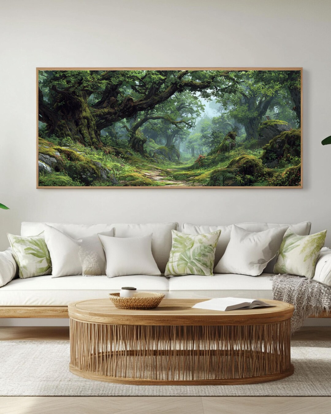 Enchanted Forest Wall Art | Mystical Ancient Tree Canvas Print | Lush ...