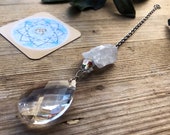 CUT CRYSTAL RAINBOW maker quartz cut glass crystal tear drop charm wall window decoration sun catcher elemental healing healer Feng Shui