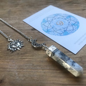 MOONSTONE PENDULUM sun moon ball raw point druzy fairtrade dowsing silver heavy dowser amulet ceremonial shaman pagan wicca chakra