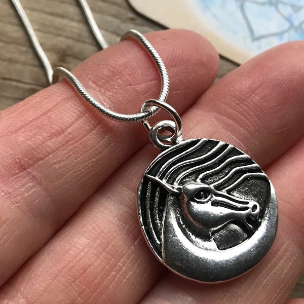 SILVER HORSE PENDANT charm horse talisman power animal totem shaman animal wiccan druid healing horse gift Nordic contemporary