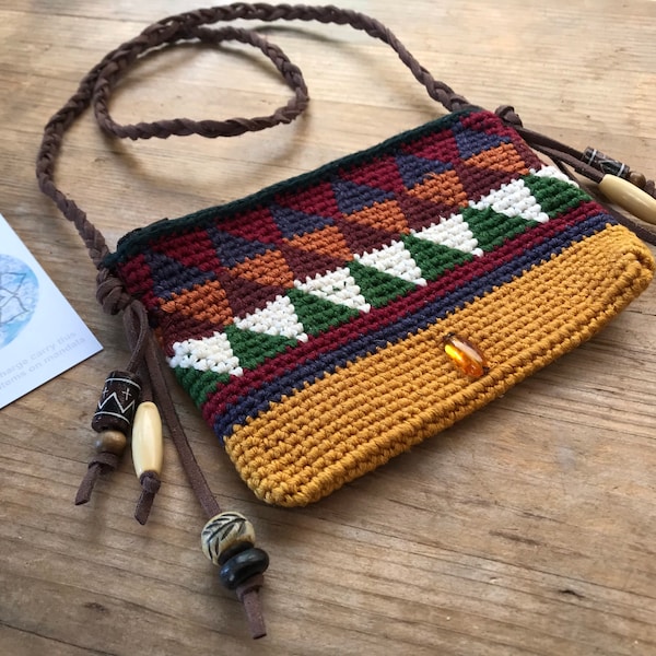 SHAMAN FESTIVAL POCH médecine pochette cou sac sorcière déesse cou sac à main cachette vintage éco végétalien amical 100 % coton guatemala