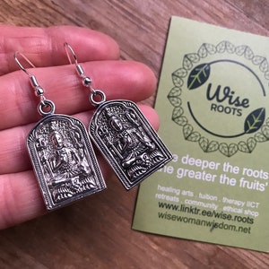 LORD SHIVA EARRINGS Charm om - shiva trident  Protection puja shrine worship trishula triton hindu hinduism