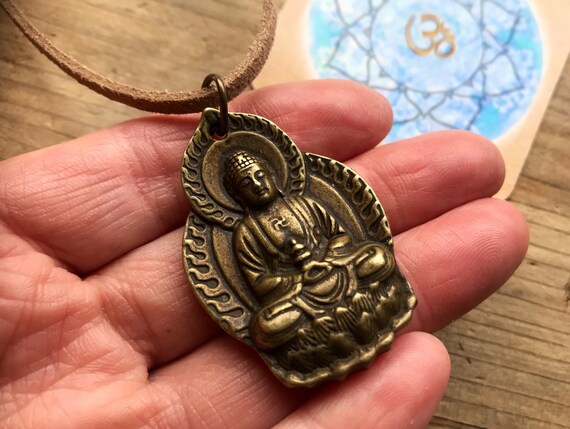 Buy Bronze LARGE BUDDHA PENDANT Guatama Vintage Puja Prayer Peace