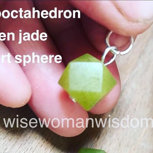 JADE CUBE PENDANT Heart Sphere Fair Trade Ethical anahata heart chakra terra prana  sacred geometry 12 sided cube octahedron