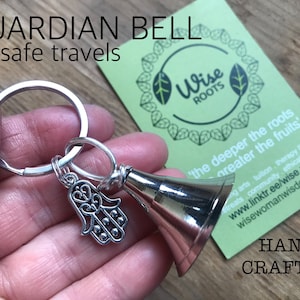 HAMSA GUARDIAN BELL motorcycle car truck lorry camper motorhome safe travel charm fair trade gift protection protector talisman gremlin bell