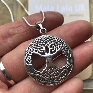 925 KELTISCHER BAUM ANHÄNGER Halskette Anhänger - Baum des Lebens - Mandala Kreis nordischer Knoten nordischer Knoten Wikinger heidnischer Druide Wicca ooak Geschenk