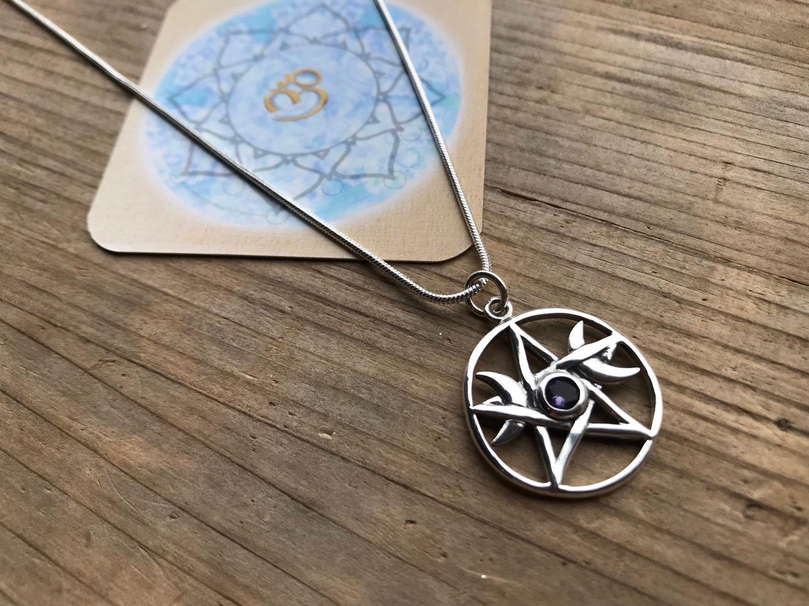【PondPhuwin】MYSTIC LOCKET Celtic Wolf Spirit with Meaningful Gemstone Sterling Silver