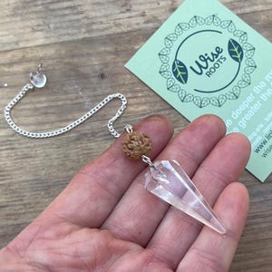 RUDRAKSHA QUARTZ PENDULUM 5 mukhi large dowsing silver facet faceted heavy dowser amulet ceremonial shaman god shiva chakra Hindu