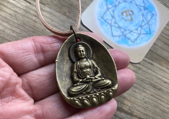 Buy Bronze LARGE BUDDHA PENDANT Guatama Vintage Puja Prayer Peace