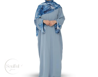 Luxury Abaya Eid Ramadan Vela Hijab, Long Dress,Dubai Matching Set Modest Abaya, Everyday Abaya, Eid,Modest Fashion,Muslim Wear, Gift,Nikkah