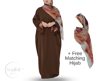 Luxury Abaya Eid Ramadan Vela Hijab, Long Dress,Dubai Matching Set Modest Abaya, Everyday Abaya, Eid,Modest Fashion,Muslim Wear, Gift,Nikkah