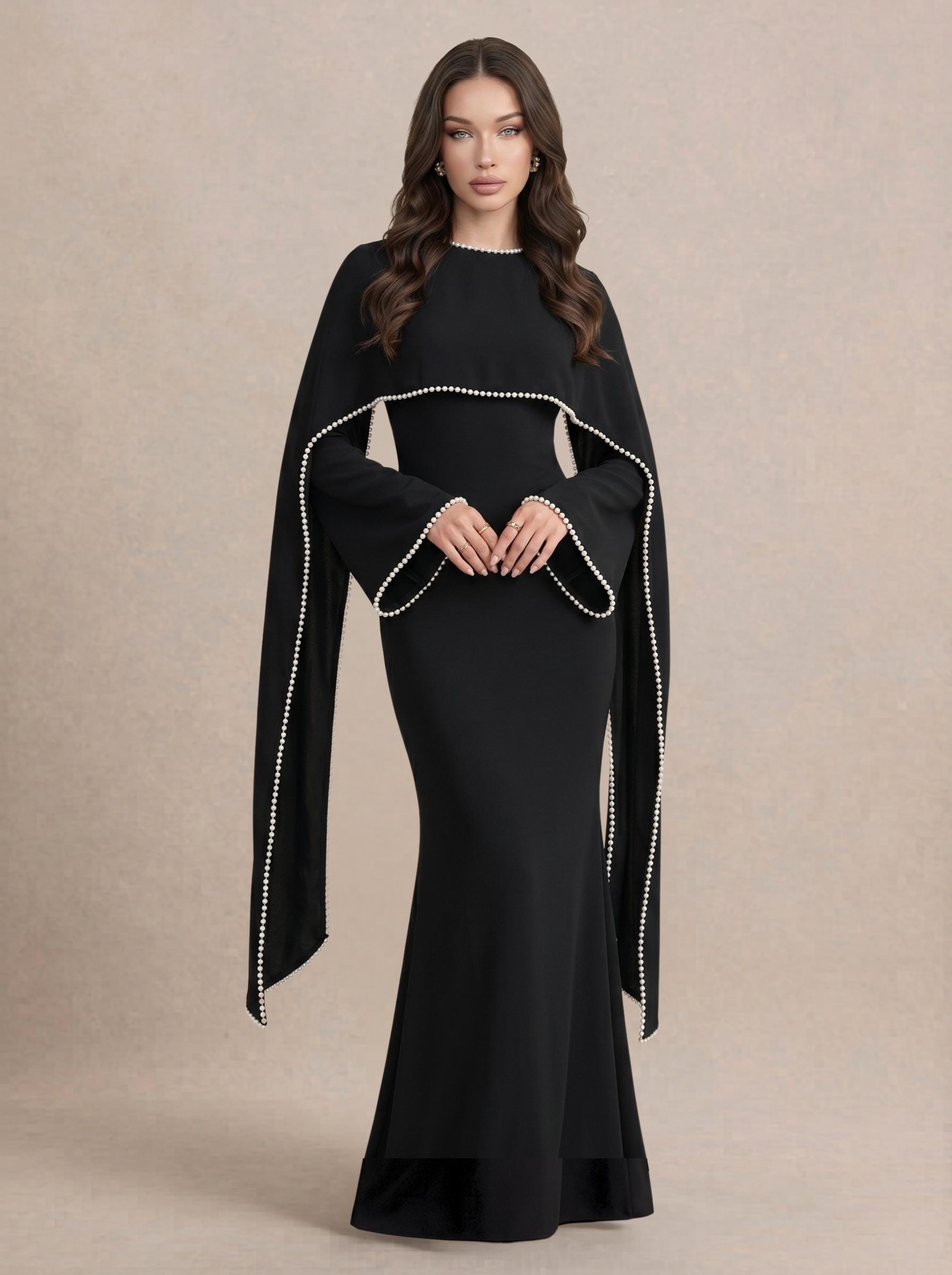 sage green wedding guest dresses Eleagnt Evening Dresses Long Sage Green Embossment Fabric Texture Slee