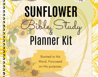 Kit de estudio bíblico y planificador Sunflower / Diario GoodNotes / Planificador de fe digital / Plantillas / Cristiano (PDF)
