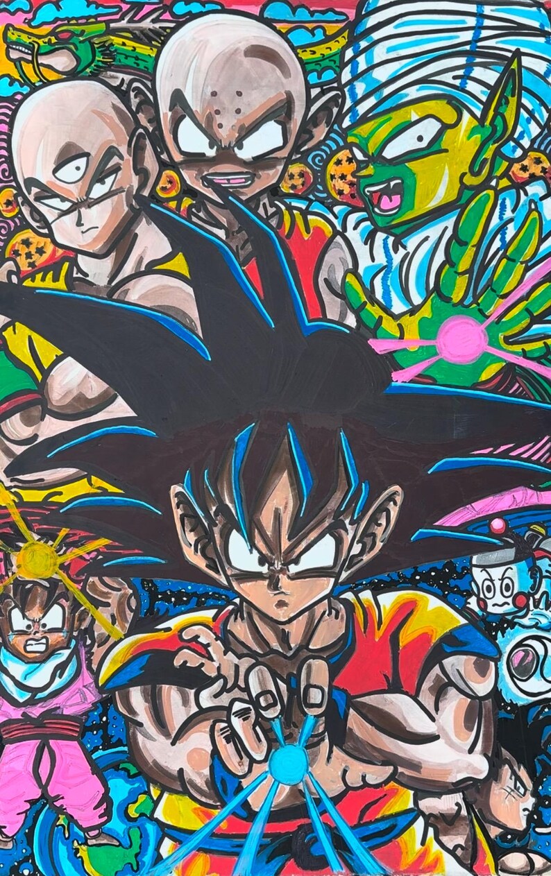 Dragon Ball Z Goku Canvas Drawing - Etsy