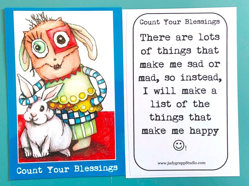 Count Your Blessings Cards With Matching Coloring Card For