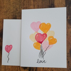 Original, von Hand gemalte, Aquarell , Valentinstagskarten. Bemalter Umschlag ist inklusive. 12x14cm. Kostenloser Versand innerhalb der USA.