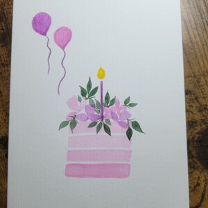 Cartões de felicitações originais, pintados à mão, em branco, aquarela Envelope pintado incluso. 4,5x5,75 polegadas. Frete grátis dentro dos EUA.