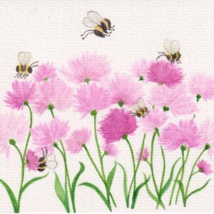 Tarjetas de felicitación originales pintadas a mano con acuarela en blanco. Sobre pintado incluido. 4,5 x 5,75 pulgadas. Envío gratuito dentro de EE. UU.