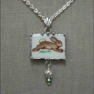 Royal Doulton BUNNYKINS Bijoux brisés en porcelaine Collier Lapin Lapin Rectangle