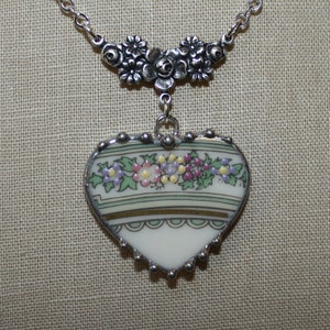 Broken China Jewelry Lenox Spring Bounty Heart Embellished Necklace, Lucious Yummy Colors