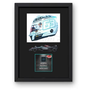 George Russell- Qatar 2024 Special (Car) Framed Display Gift with Reproduced Digital Signature