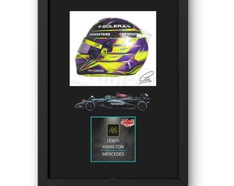 Lewis Hamilton (Car) Framed Display Gift with Reproduced Digital Signature