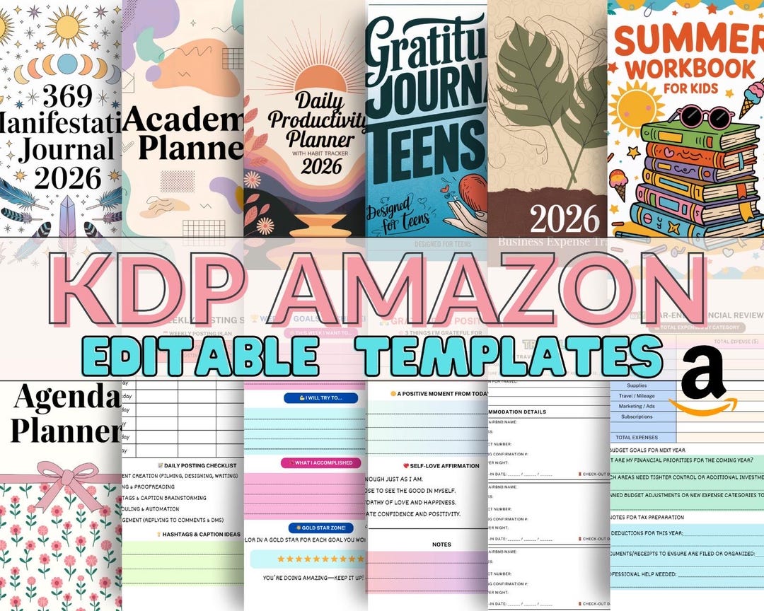 KDP Template Mega Bundle | 1000+ Editable Interiors | Low Content Book ...
