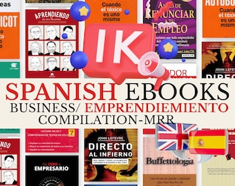 Lot d'ebooks commerciaux en espagnol | Emprendimiento, Finances, Coaching & Motivation | Bibliothèque numérique du MRR pour les entrepreneurs
