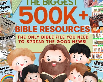 Mega Bundle con oltre 500.000 risorse bibliche / Lezioni della scuola domenicale, attività cristiane, schede di lavoro bibliche, studio biblico per bambini, ministero giovanile, adolescenti