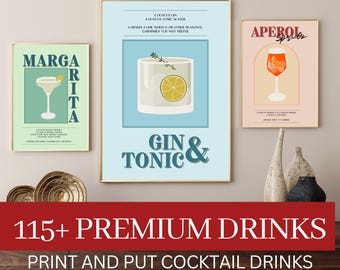 cocktail drink prints, bar wall art, abstract splash art, vintage cocktail decor, bold fashion prints, aesthetic posters, art bundle