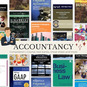 Accountancy Course Bundle with PDFs, Test Banks, Cheat Sheets and More | Learn Financial, Managerial Accounting and Business Law-CPA GAAP