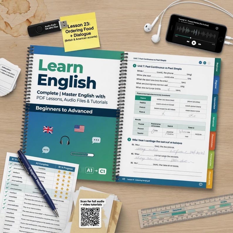 Learn English Complete Package for TOEFL | Master English with PDF Lessons, Audio Files, Video Tutorials |  Beginners to Advanced