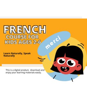 French Learning Pack for Kids Ages 2-12 | Flashcards, Activities, Vocabulary List, Flash cards, Worksheet & Poster for Fun Language Learning