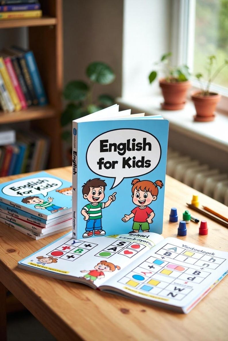 Complete English ESL learning material bundle for children with worksheets, audiobooks, and grammar activities for teaching kids English