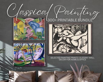 300+ Selected Vintage Classical Printable Rustic European Wall Art Prints Set | MEGA BUNDLE | Body Emotion Antique Oil European Paintings
