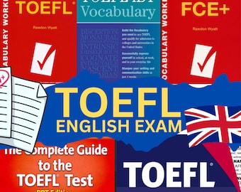 TOEFL Exam Prep Bundle with Audiobooks | Vocabulary, Idioms, Test Guide | English iBT & PBT Study Tools | PDF + Audio Download