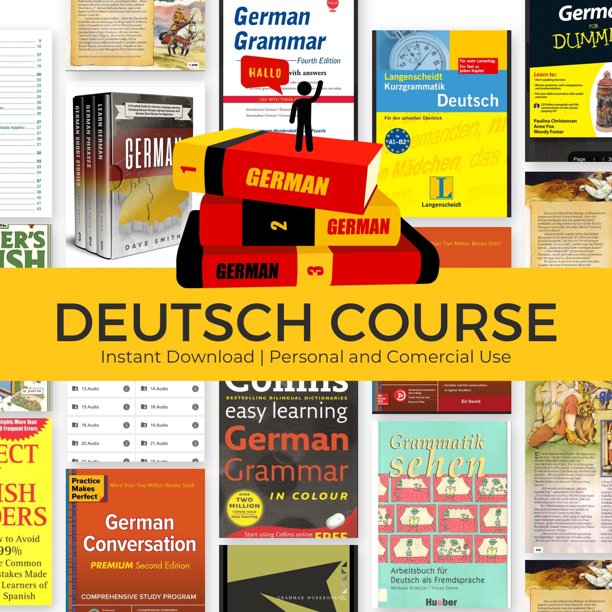 Learn German Language Complete Package | Master Deutsch for Beginners to Advanced | PDF, Audio, Video | Instant Download