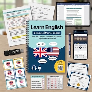 Learn English Complete Package for TOEFL | Master English with PDF Lessons, Audio Files, Video Tutorials |  Beginners to Advanced